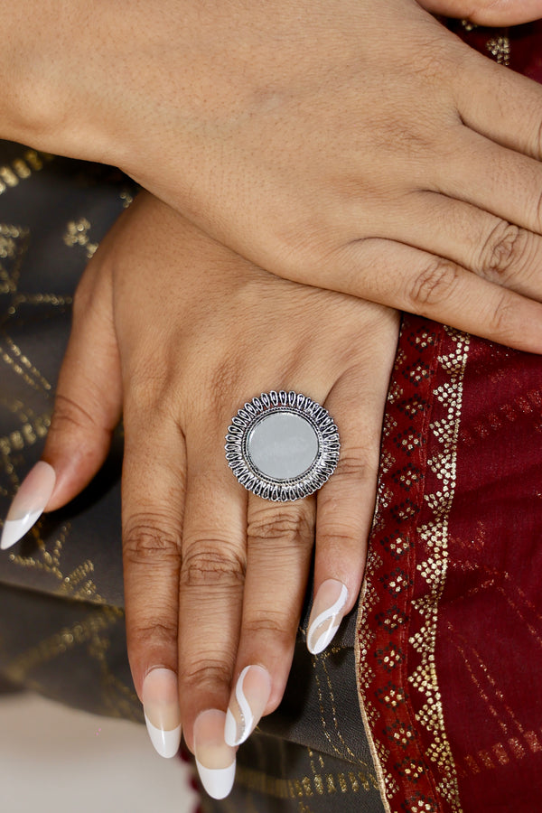 Saanjh Free Sized - Adjustable, Bohemian Oxidised Ring