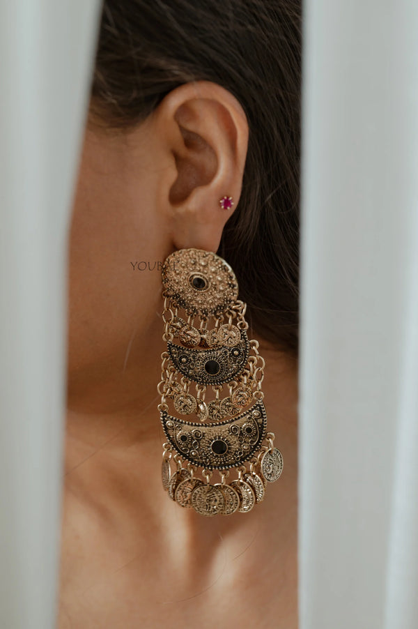 Aabroo Earrings-Golden