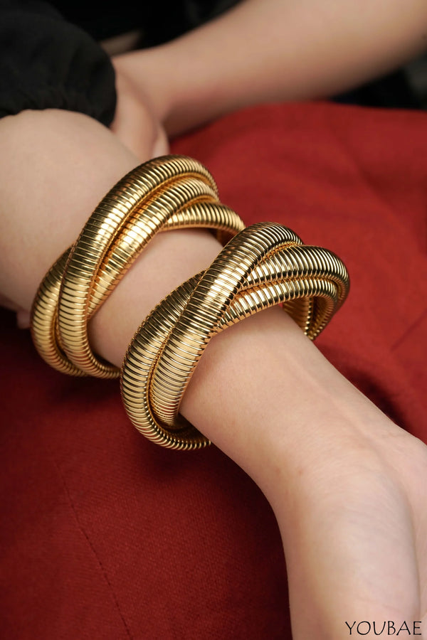 Aretta Tripple Layered Anti Tarnish Bracelet-Gold