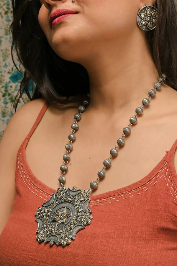 Bhuvana Oxidised Neckpiece Set