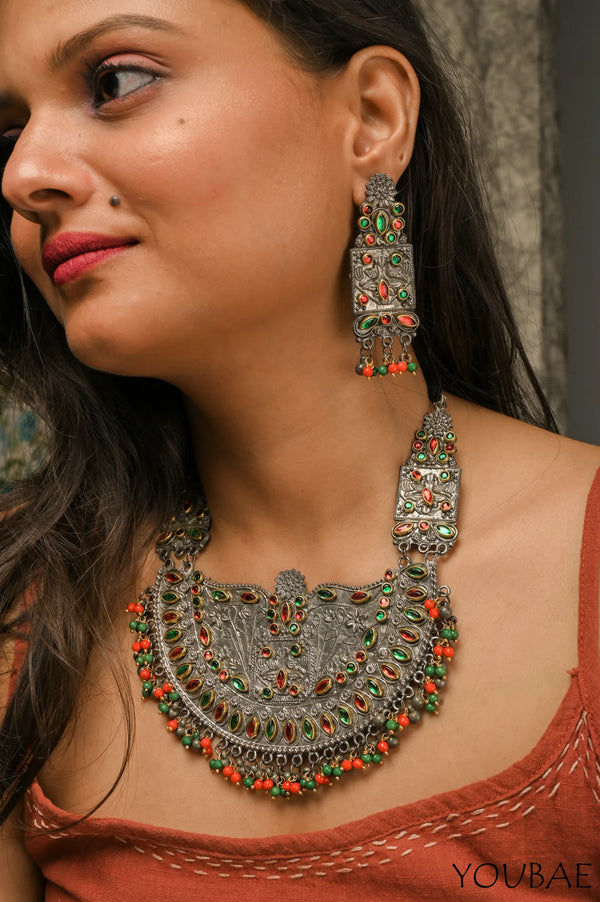 Bhuvi Oxidised Neckpiece Set