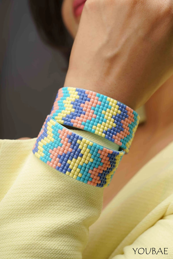 Blue Hue Hand Embroidery Bracelet - Single