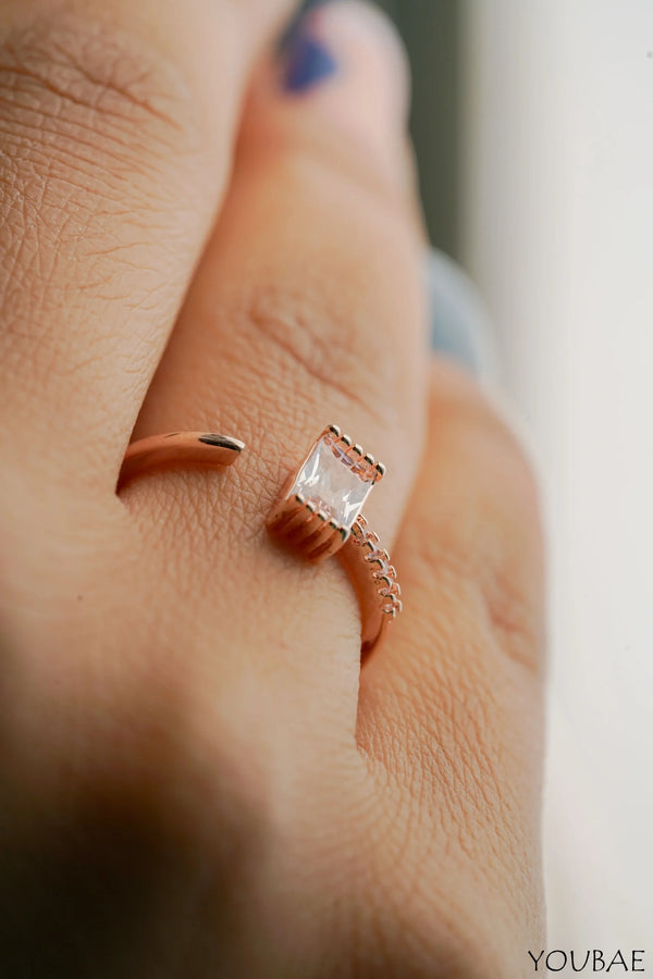 Taila Free Size Adjustable Anti Tarnish Ring - Rose Gold