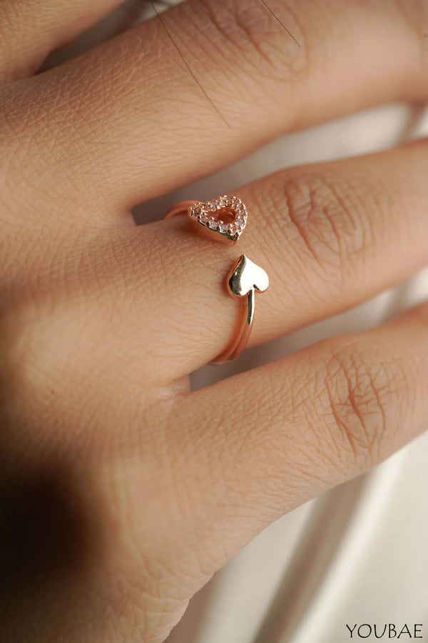 Doris Free Size, Adjustable Anti Tarnish Ring - Rose Gold