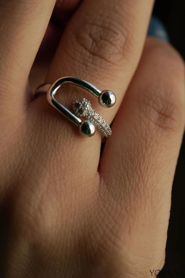 Shanley Free Size Adjustable, Anti Tarnish Ring - Silver