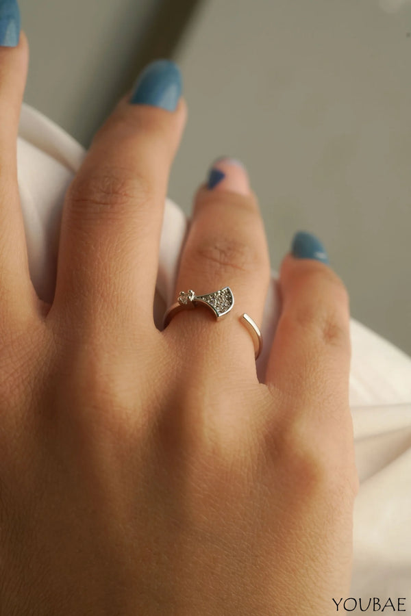 Stela Free Size Adjustable, Anti Tarnish Ring - Silver