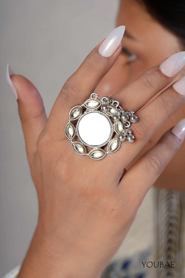 Vasundhra Free Sized - Adjustable, Bohemian Oxidised Ring