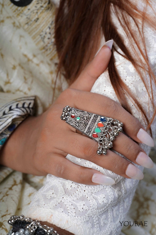 Punya Free Sized - Adjustable, Bohemian Oxidised Ring