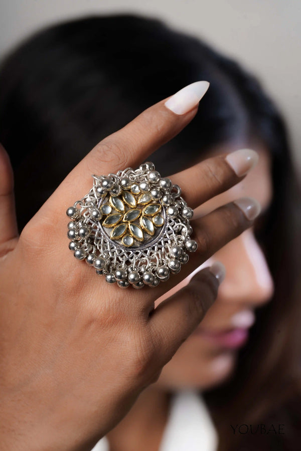 Kavikala Free Sized - Adjustable, Bohemian Oxidised Ring