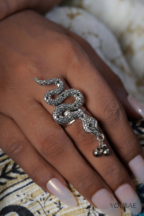 Tishala Free Sized - Adjustable, Bohemian Oxidised Ring