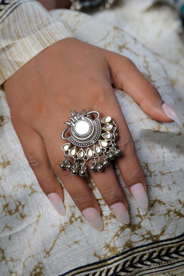 Vandana Free Sized - Adjustable, Bohemian Oxidised Ring