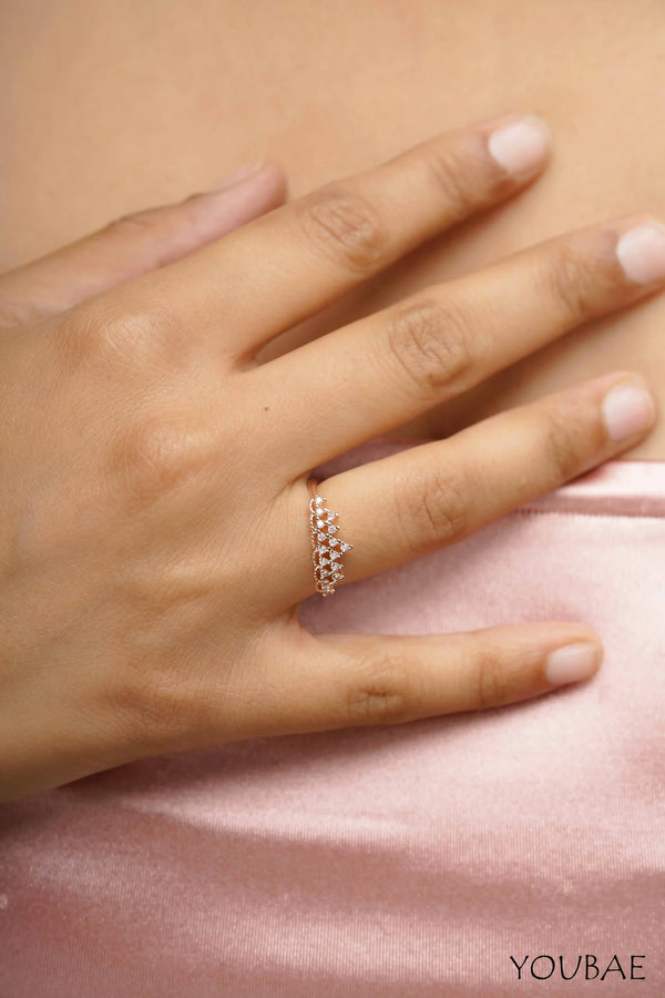 Leona Free Size Adjustable Anti Tarnish Ring-Rose Gold