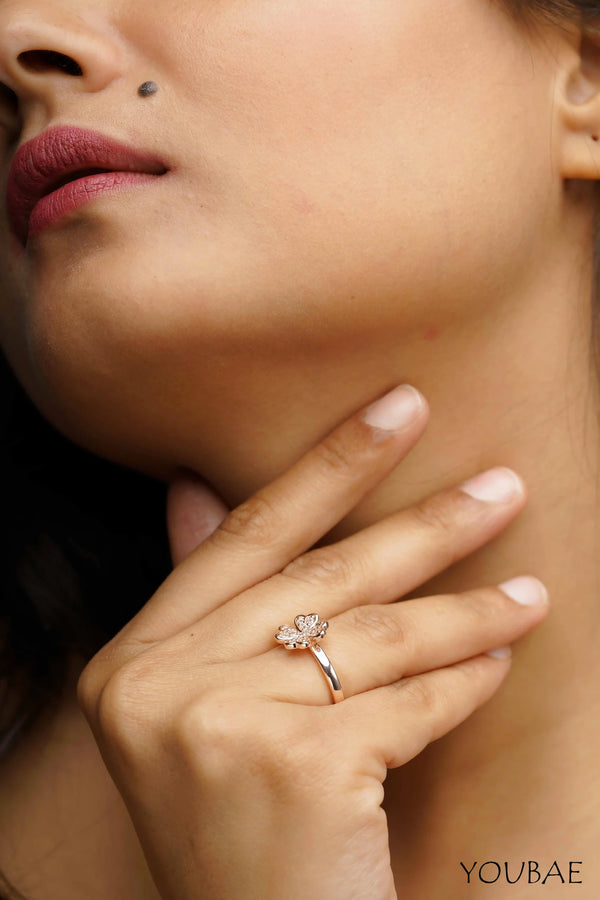 Nyomi Anti Tarnish Ring-Rose Gold - Free Size, Adjustable