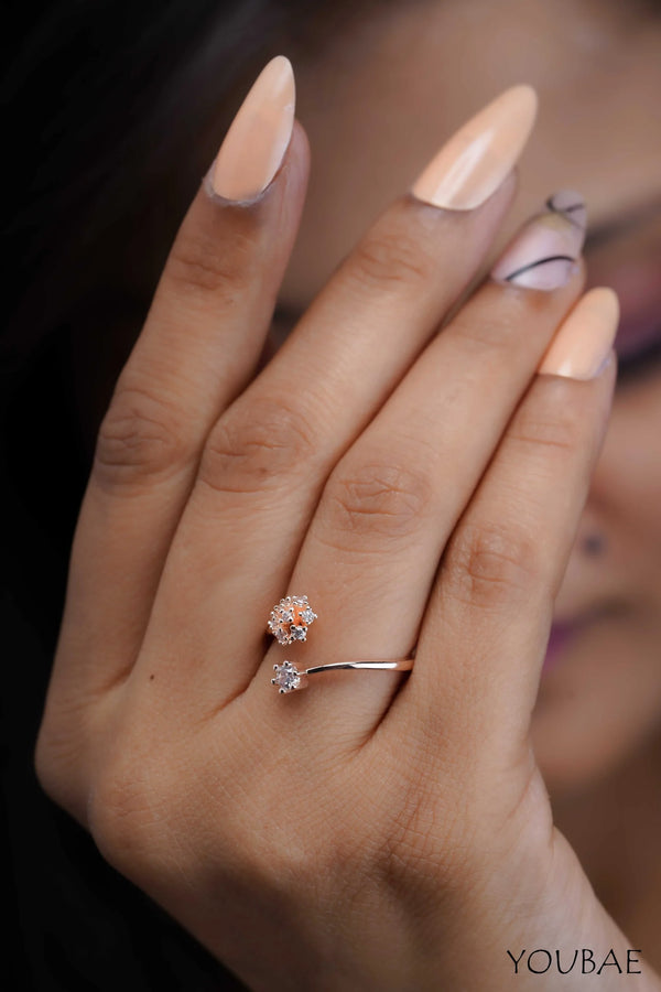 Keeva Free Size, Adjustable Anti Tarnish Ring-Rose Gold