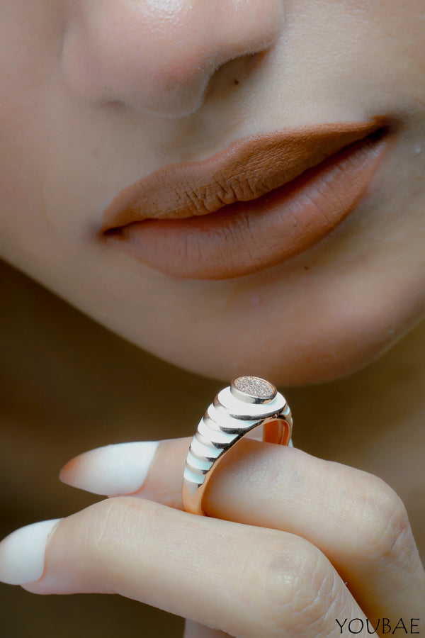 Swan Stainless Steel Anti Tarnish Free Size, Adjustable Ring