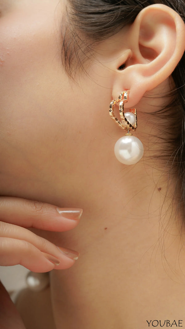 Five in One Dainty Heart and Pearl Earrings