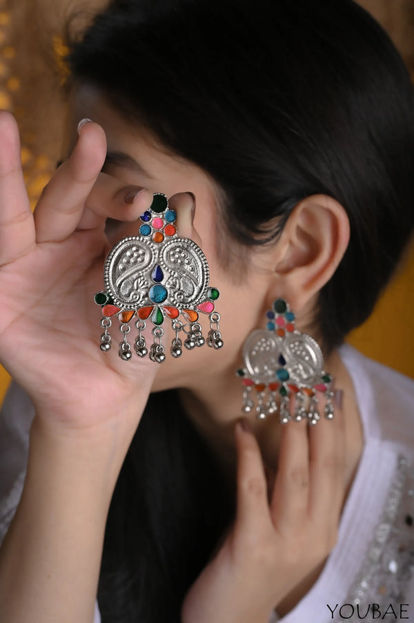 Rangeen Mayur Earrings