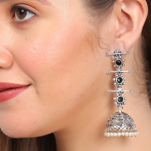 Ojasvini German Silver Jhumka