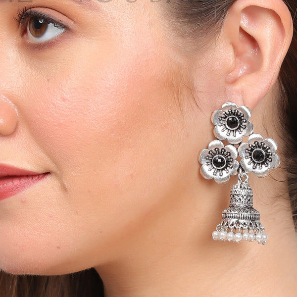 Mishika German Silver Jhumka