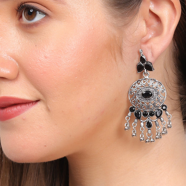 Jivika German Silver Jhumka