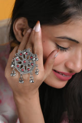 Laal Rangoli Oxidised Ring