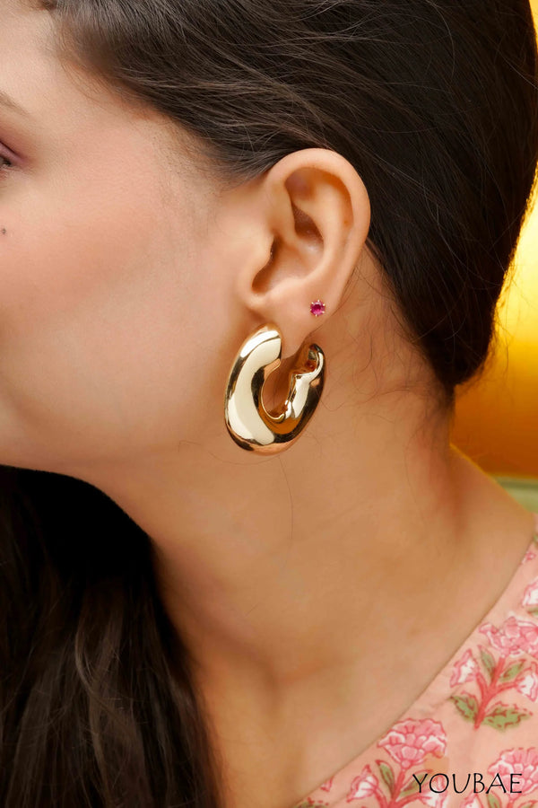 Lucie Chunky Golden Hoops