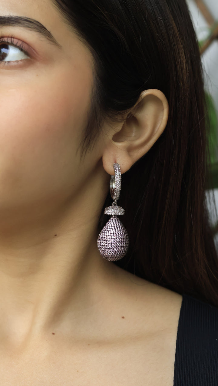 Color Stone Invisible Setting Jewelry Lena Invisible Stone Setting AD Earrings – Youbae.in