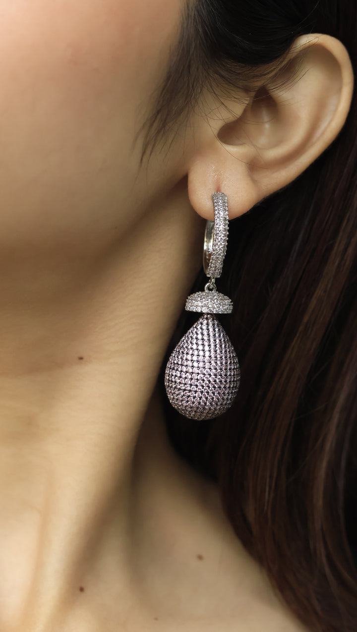 Color Stone Invisible Setting Jewelry Lena Invisible Stone Setting AD Earrings – Youbae.in