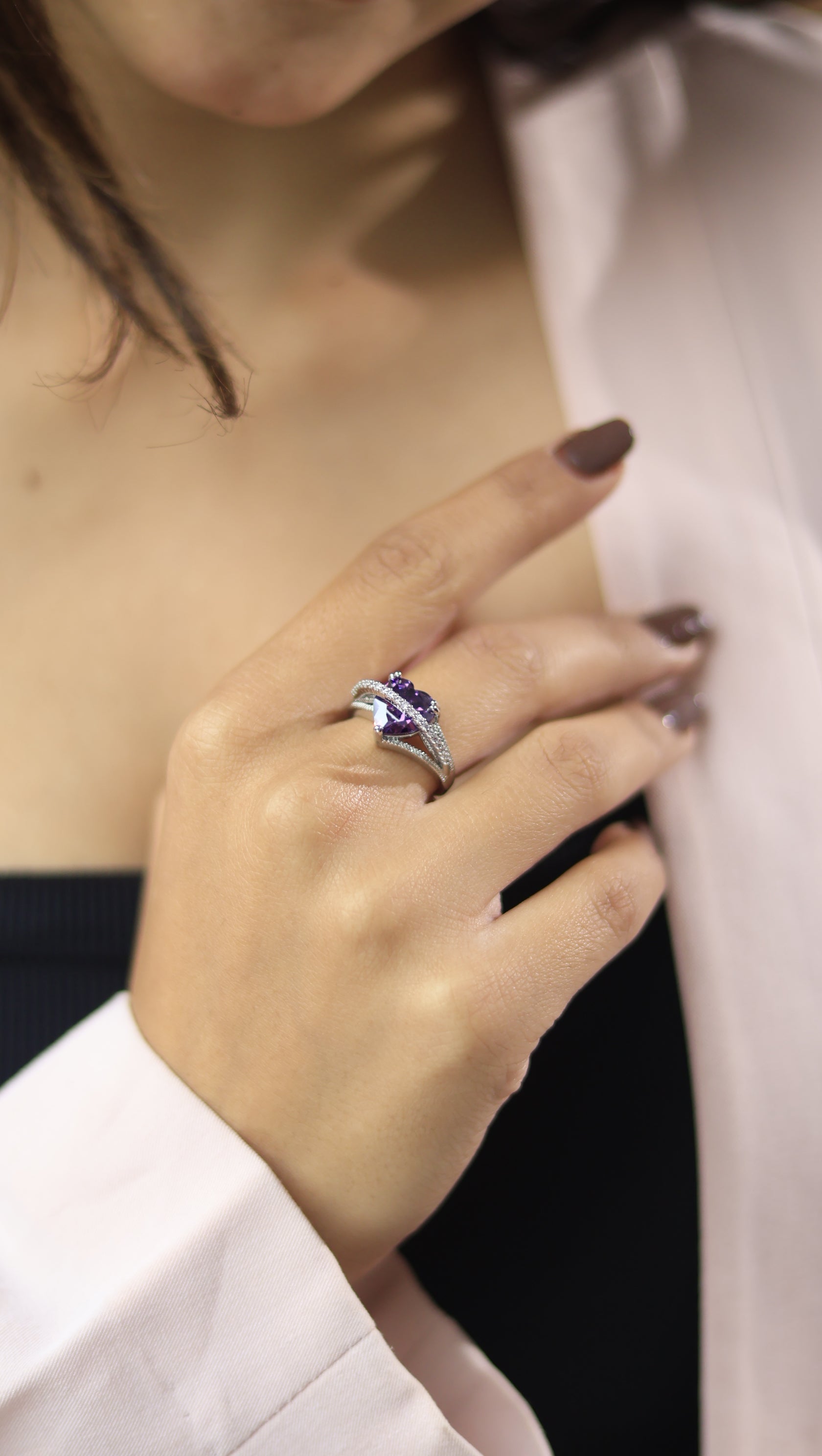 Ad Rind Sorcha Swarovski Look Alike Free Sized Adjustable AD Ring – Youbae.in