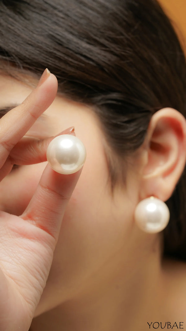 Pearl Full Moon Studs