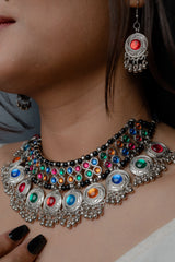 Rhea Oxidised Neckpiece Set