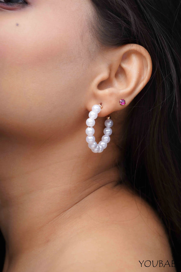 Statement Pearl Hoops