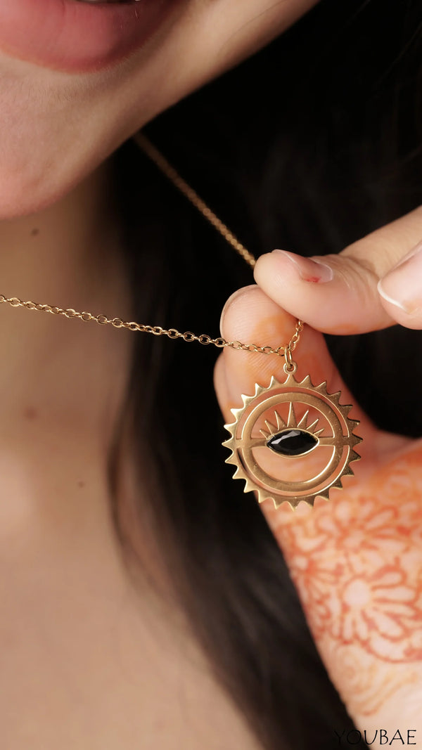 Sun Evil Eye Anti- Tarnish Necklace