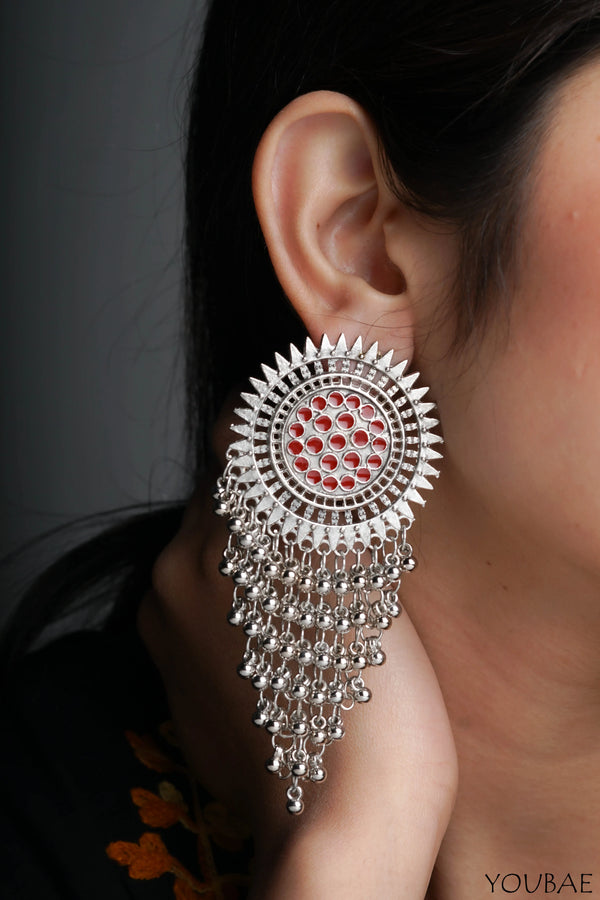 Red Jhallar Jhumka