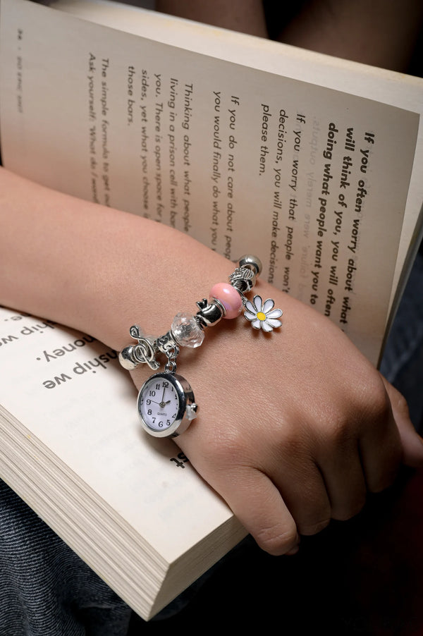 Vintage Charm Watch Bracelet-Pink