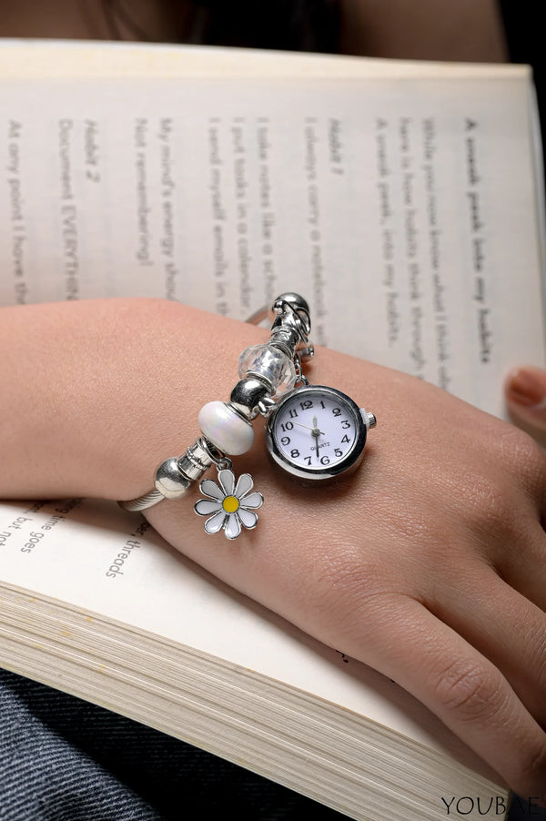 Vintage Charm Watch Bracelet-White