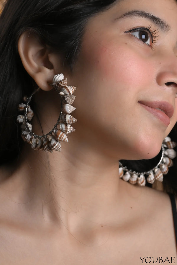 Vintage Shell Hoop Earrings