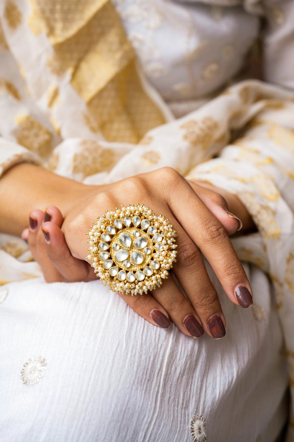 Gayatri Gold Plated Adjustable Ring