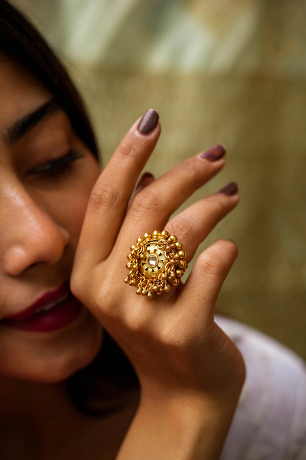 Jayrani Gold Plated Adjustable Ring