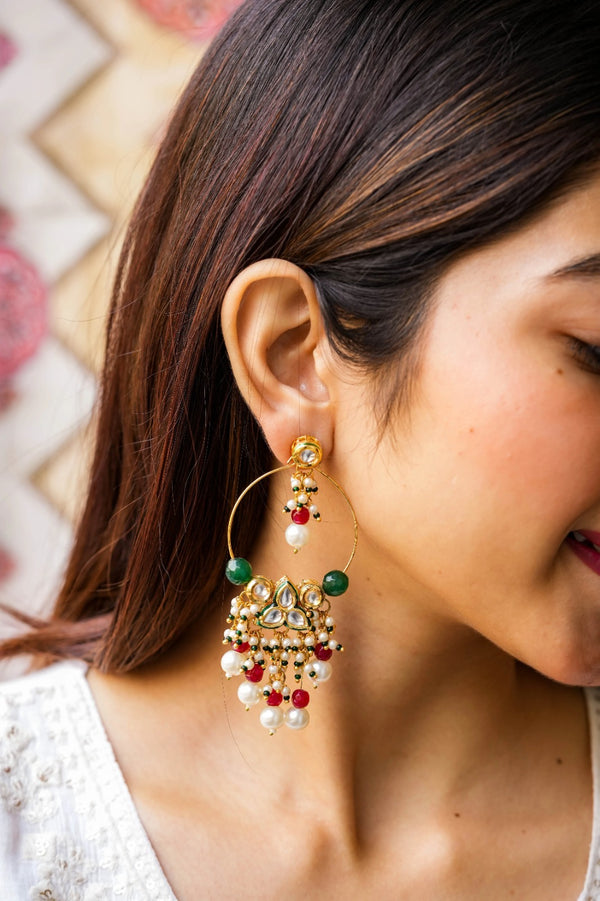 Tarika Kundan Gold Plated Fusion Earrings