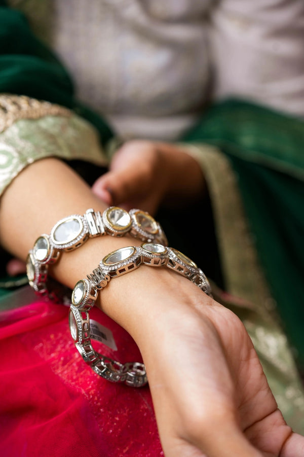 Gauravi Gold Plated Kundan Fusion Bracelet - Single, Free Size, Adjustable