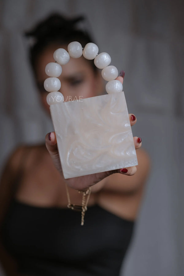 White Mini Resin Clutch